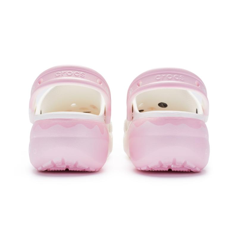 Crocs Classic Platform Clog 811 Made Meow Brand Cake Kitten Cream Cake Hole Shoes Women's White