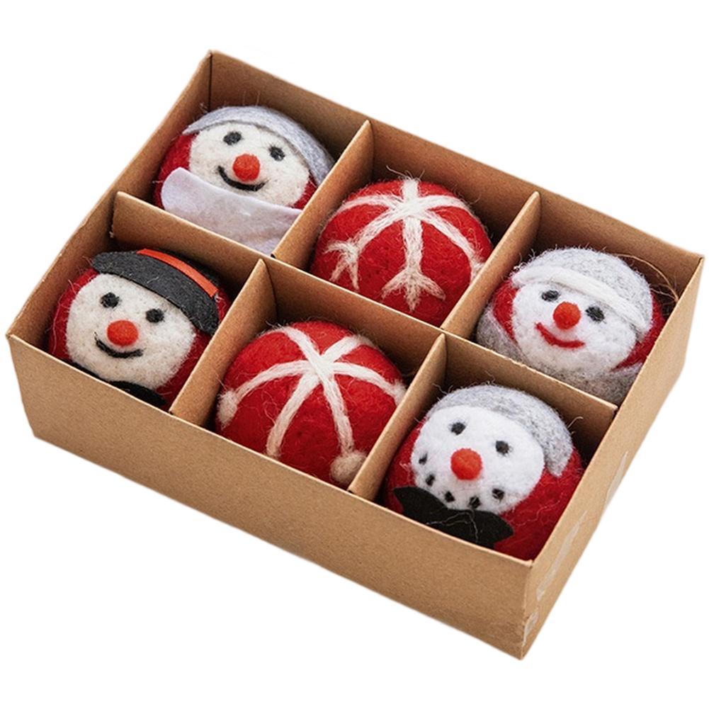 Weihnachts-Wollfilz-Ornament-Set mit Schneeflocken- und Baumdesigns für festliche Heimdekoration, kompakte Hängedekorationen
