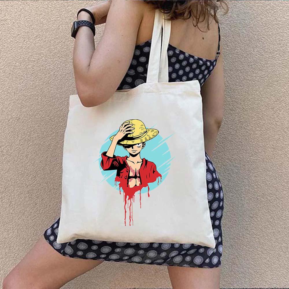 One Piece Luffy Aufdruck ein Schulter Canvas Tasche 7540