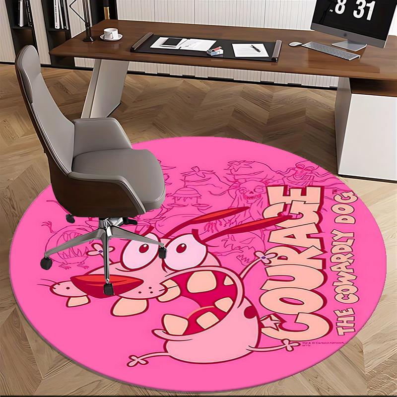 courageous dog, Chair mat Round Rug Office carpet, Non slip, Suitable for Living Rooms, Bedrooms decor.1205168a