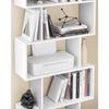 Bibliothèque, Étagère à 6 Niveaux, 24 x 70 x 191.6 cm, Meuble de rangement, Cloison Séparateur, Moderne,Blanc Nuage