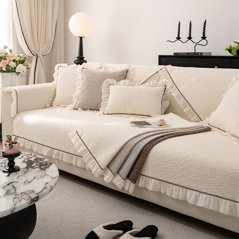 

Plush Sofa Cover Pad Non-Slip Sofa Seat Cushion New Four-Season Universal Light Luxury High-End Feeling Cover Cloth Towel Cover 70*70cm