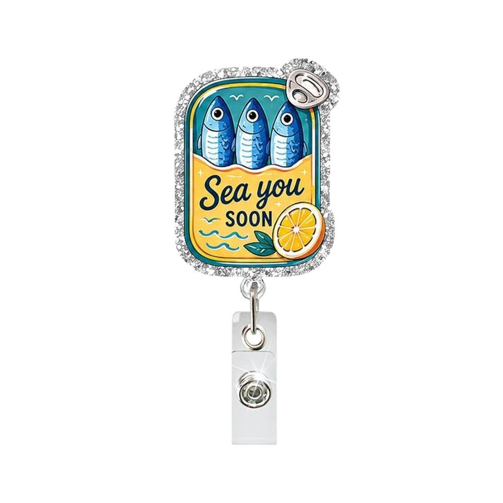360° Swivel Retractable ID Card Holder Glitter Acrylic Badge Reel Nurse Badge Reel Hospitals