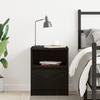 vidaXL Nachttisch in Schwarz aus Eiche, 40x40x50 cm, Holzwerkstoff