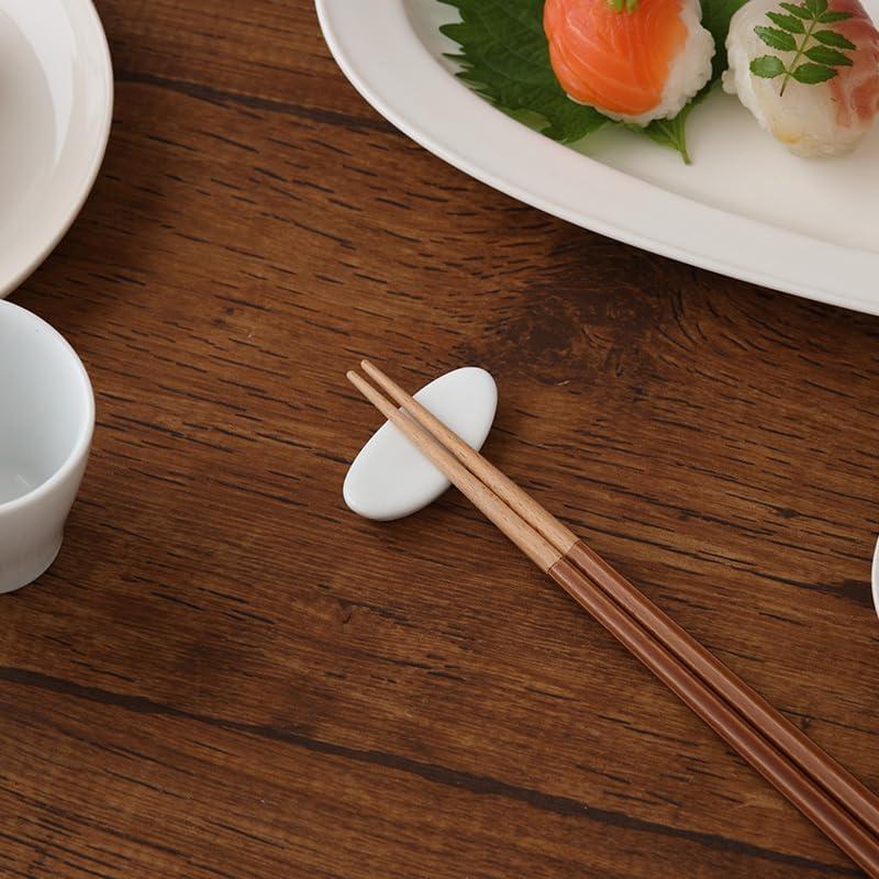 EAST Table Chopstick Rest, White, 5cm Oval, Made in Japan, Dishwasher Safe, Porcelain, Glossy