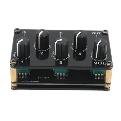 Audiomischer 4 Eingänge 1 Ausgang Mini Soundboard Konsole Tragbarer passiver Stereo-Audiomischer
