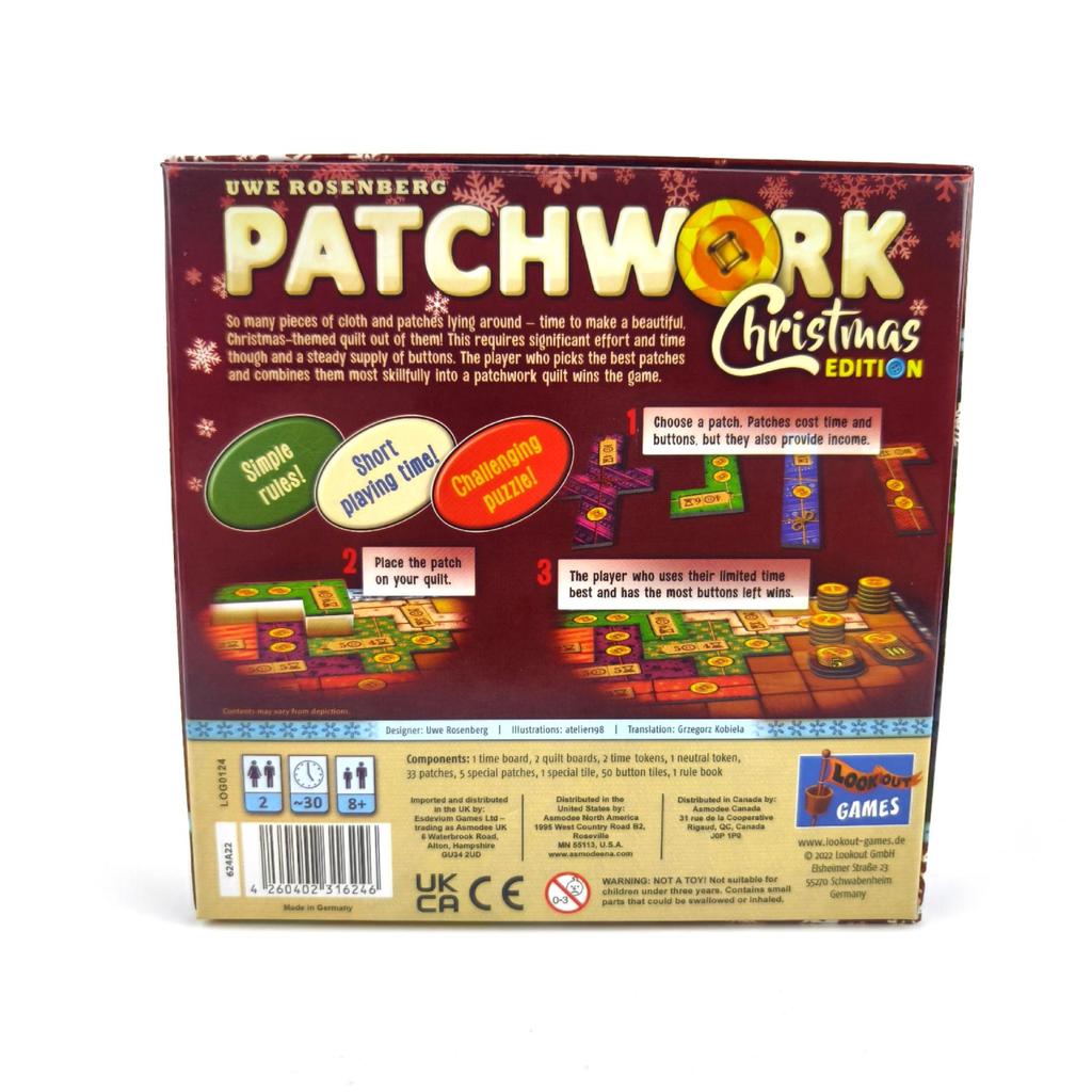 Patchwork Weihnachtsbrettspiel Lustige Partyspiele Englische Version Papierkarten