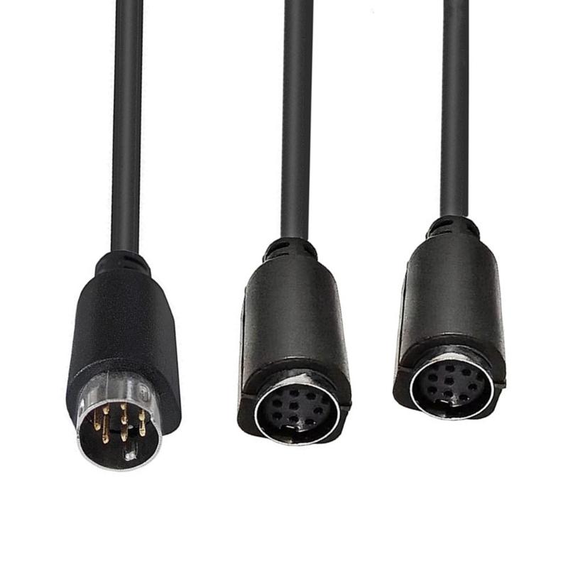 Mini Din 8-Pin Splitter Y Adapter Cable Mini Din 8 Cored Auditory/Video Cable S-Video Set-Top Box Cord 50CM