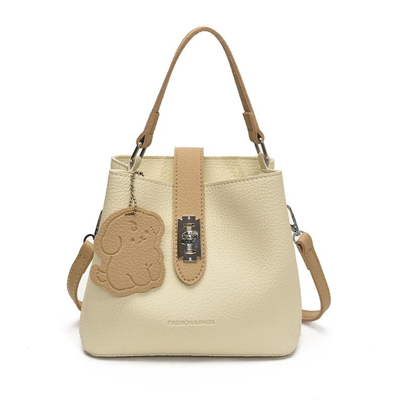 Women's bag 2025 new high-end texture pebbled pattern shoulder crossbody bag versatile casual trendy fashion hand-held bucket bag