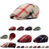 Stylish Unisex Beret Cap Vintage Plaid Pattern In 5 Colors