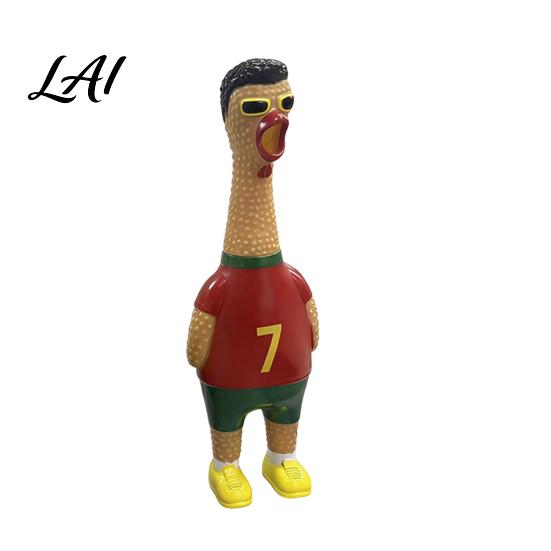 Durable Rubber Chick 1/2Pcs Football Theme Screaming Chicken Toy Stress Relief Cartoon M