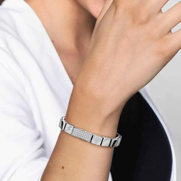 Nomination Glam Combination Bracelet Cubic Glitter Symbol Steel Women'S Bracelet Set Glam06