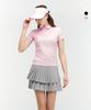 Duvic Women'S Mesh Shirred Y-Collar Short Sleeve T-Shirt Df2Wts134