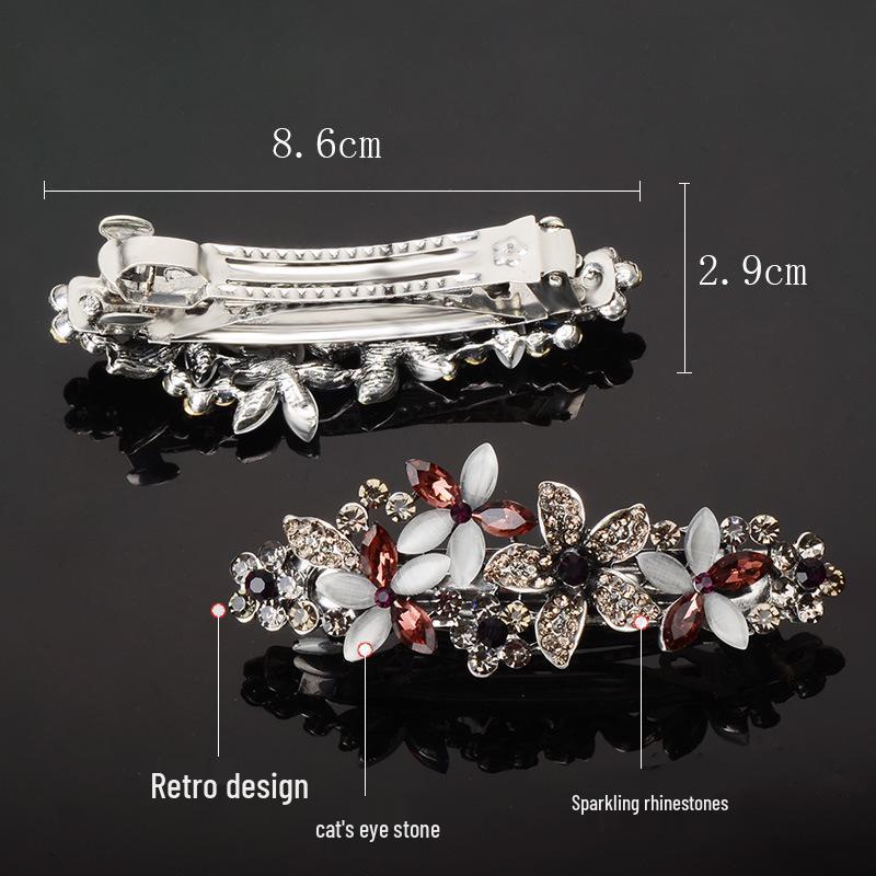 Elegant Korean Rhinestone Ponytail Hair Clip - Large Spring Hairpin Accessory
