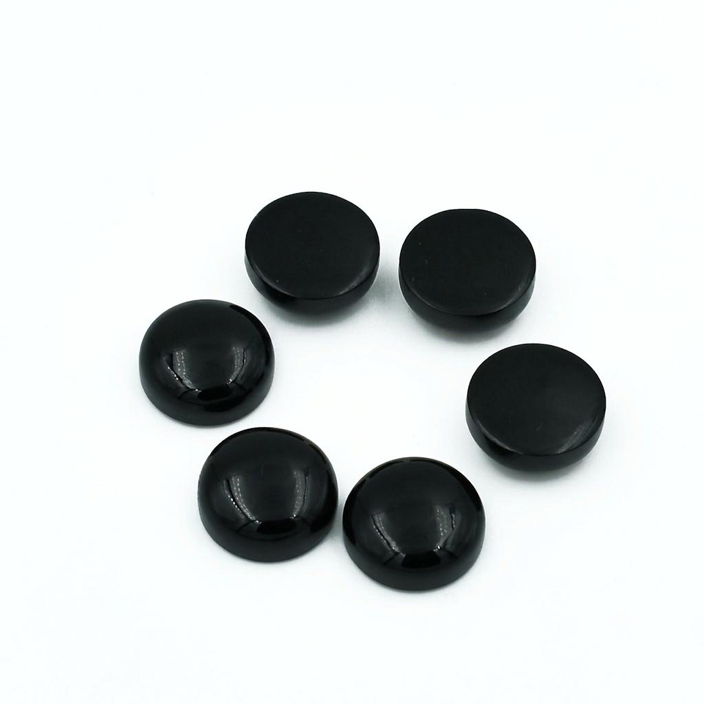 Natural Black Onyx Round Cabochon Loose Gemstones Lot | Black Onyx Cabochons for Jewelry Making
