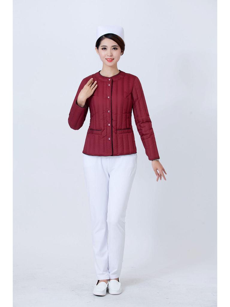 Women's Long Cotton-Padded Emergency Vest for Medical Staff