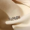 Silver Diamond Butterfly Open Ring: Original Women's Design, Super Shiny with a Gentle, Cool Style.