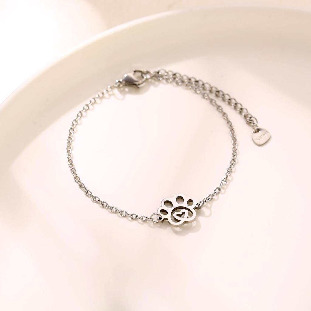 Stainless Steel Animal Fruit Bracelet - Kitten, Puppy, Strawberry Design