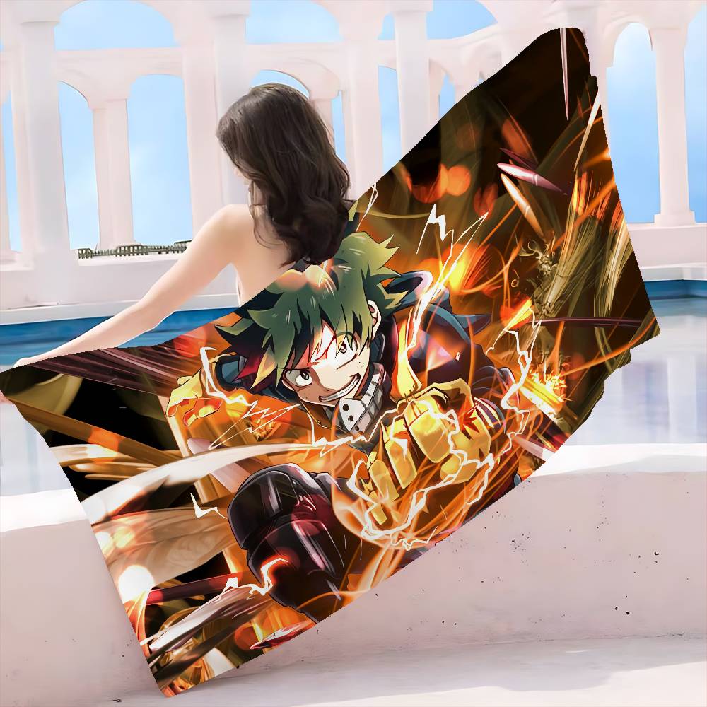 My Hero Academia Cool Cartoon Microfiber Blanket Quick Drying Beach Towels Oversized Printing Super Absorbent Pool Towel Blanket