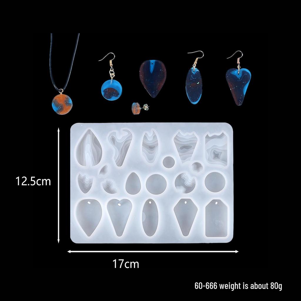 DIY Geometric Silicone Mold for Round, Oval, and Earring Pendants