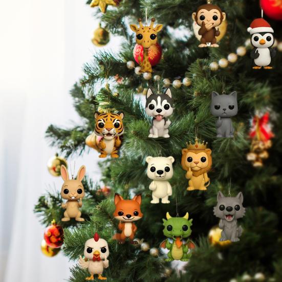 2025 Funny Advent Calendar for Kids 24-Day Countdown Christmas Box with 24Pcs Middle Fingers Animal Pendant Birthday Christmas Gifts for Children