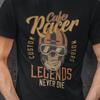 Cafe Racer Skull Shirt | Vintage Motorcycle Tee | Biker Graphic T Shirt | Retro Moto Rider Shirt | Legends Never Die Tee