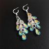 Colorful Crystal Teardrop Tassel Earrings