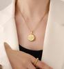 Gold-Plated Clavicle Chain Necklace with European Letter Bottle Cap Pendant