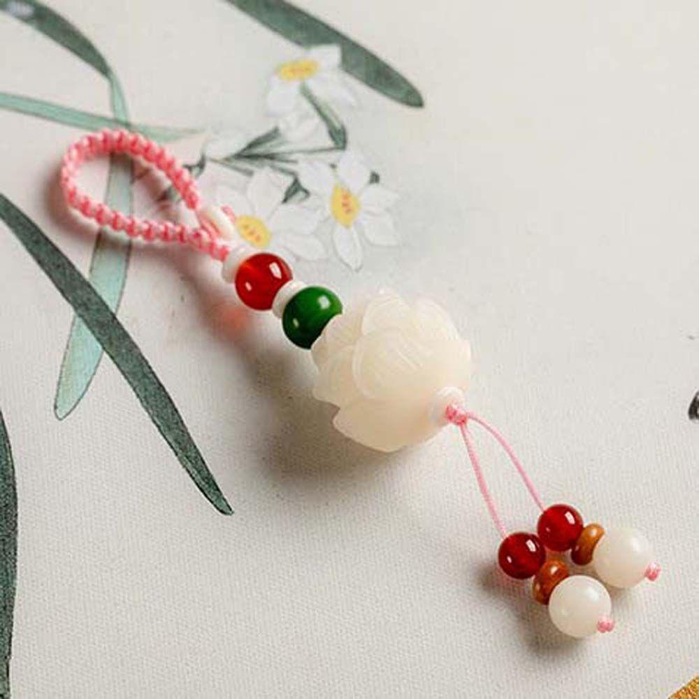 Phone Chain Hang Rope Good Luck Mobile Phone Lanyard Bodhi Lotus Keychain Car Key Pendant Key Chain