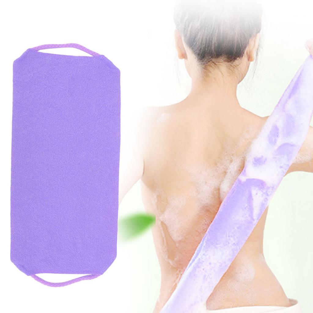 Exfoliating Rubbing Washcloth Elastic Shower Body Scrub Cleaning Massage Bath Towel StrapPurple