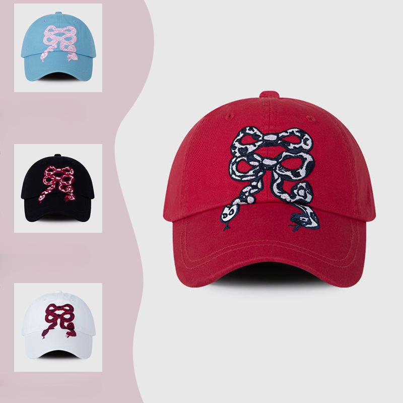 Bow Embroidered Printed Baseball Cap Fashionable Casual Ins Baseball Cap Women