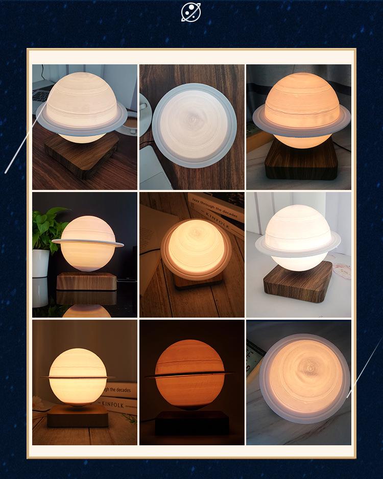 Magnetic Levitation 3D Galaxy Lamp: 14CM Starry Sky Atmosphere Ornament with Black Technology