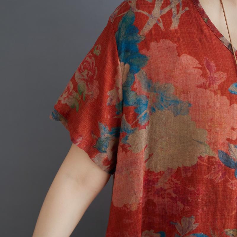 DIMANAF New 2026 Women Plus Size Summer Long Dress Sundress Beach Loose Casual Maxi Lady Floral Print Dress