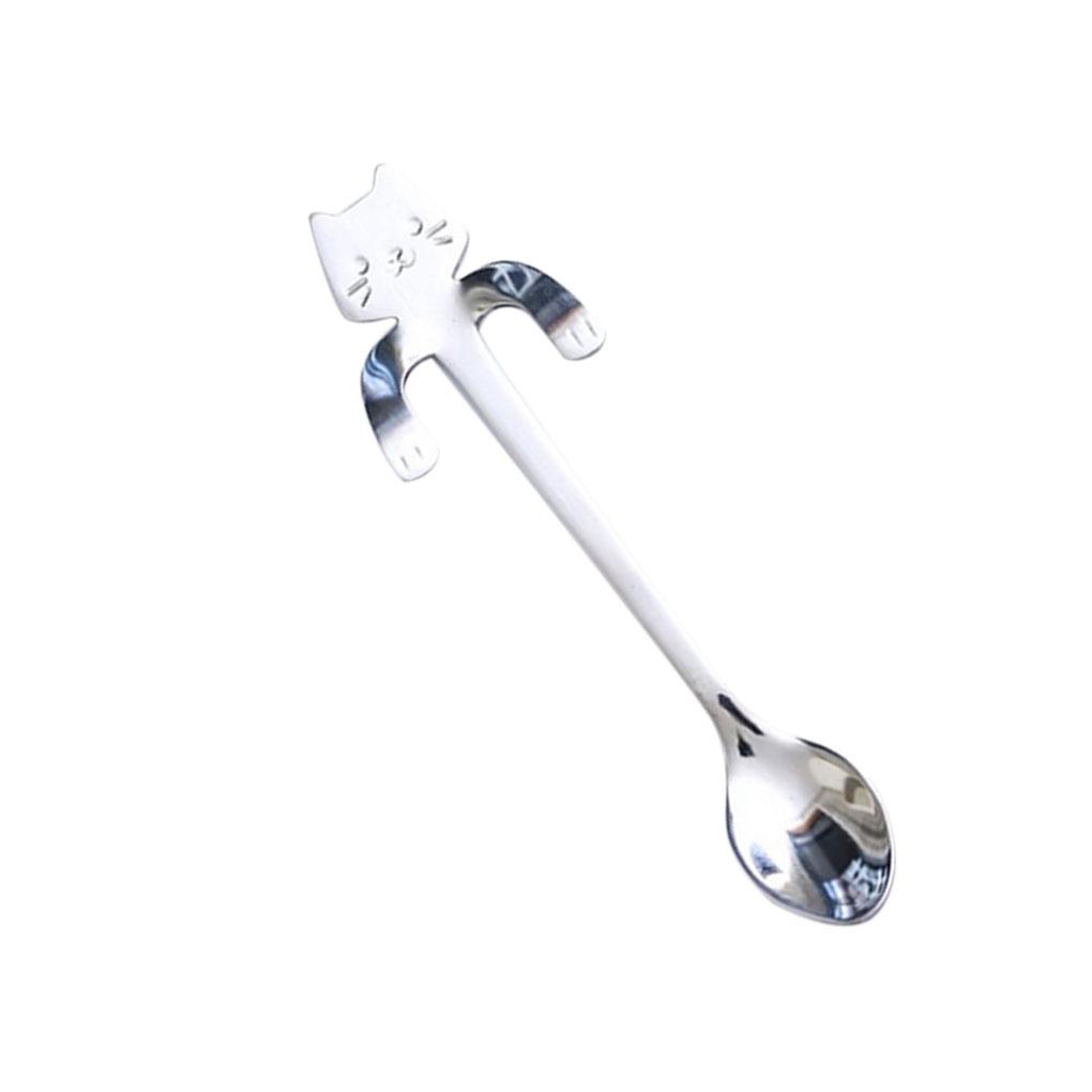 Cute Cat Coffee Spoon Stainless Steel Tea Ice Cream Spoon Teaspoon Xmas Gifts