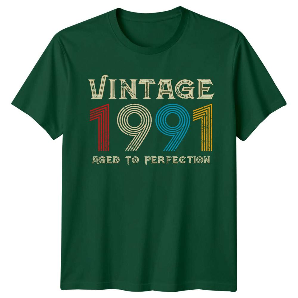 Vintage 1991 Unisexs T Shirt 35th Birthday Aged To Perfection S