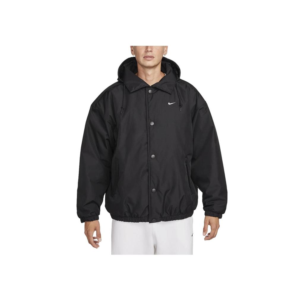 Nike Sportswear Solo Swoosh Plain Polo Casual Jacket Men Outerwear Black FB7852-010