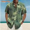 Colorful Coconut Tree Pattern Hawaiian Shirt Men's Vacation 3D Printed Short Sleeve Summer Aloha