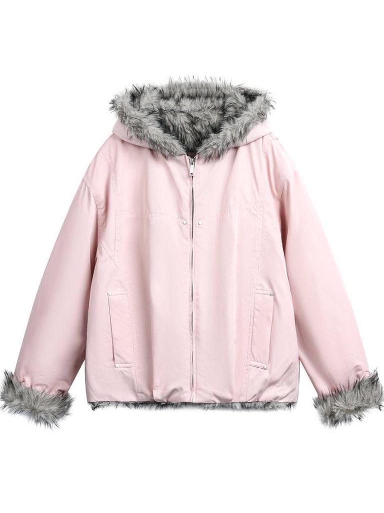 Unisex American Retro Fur Collar Thickened Winter Workwear Jacket