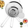 3Pcs/Set Mesh Strainer with Handle, Small Medium Large Size Sifter Metal, Stainless Steel Sieve Strainers for Kitchen