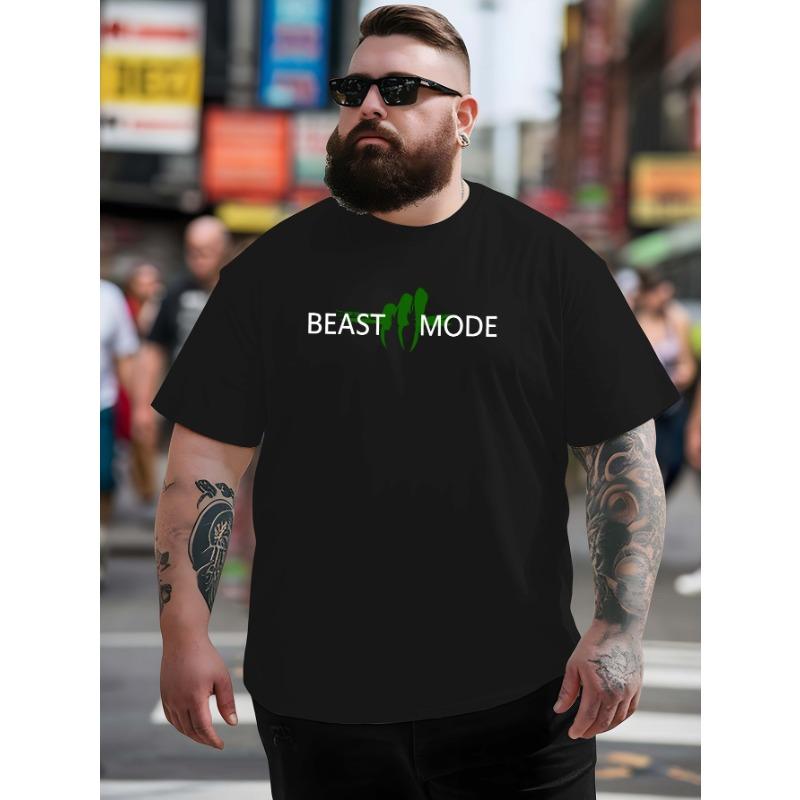 European Size BEAST MODE 2025 Summer Outdoor Sports and Leisure Short-sleeved T-shirts. Men's Latest Trendy Fashion Printed Large Size T-shirts