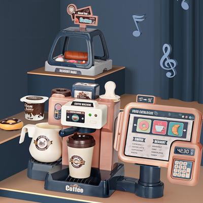 Kinder Kaffeemaschine Spielzeug Set Küche Spielzeug Simulation Lebensmittel Brot Kaffee Kuchen Pretend Spielen Einkaufen Registrierkasse Spielzeug Für Kinder
