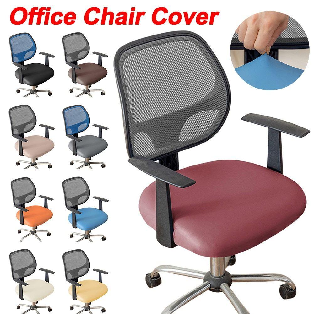 Elastic Armchair Seat Cover PU Leather Lift Rotating Chair Cover  for Home&Office Decoration