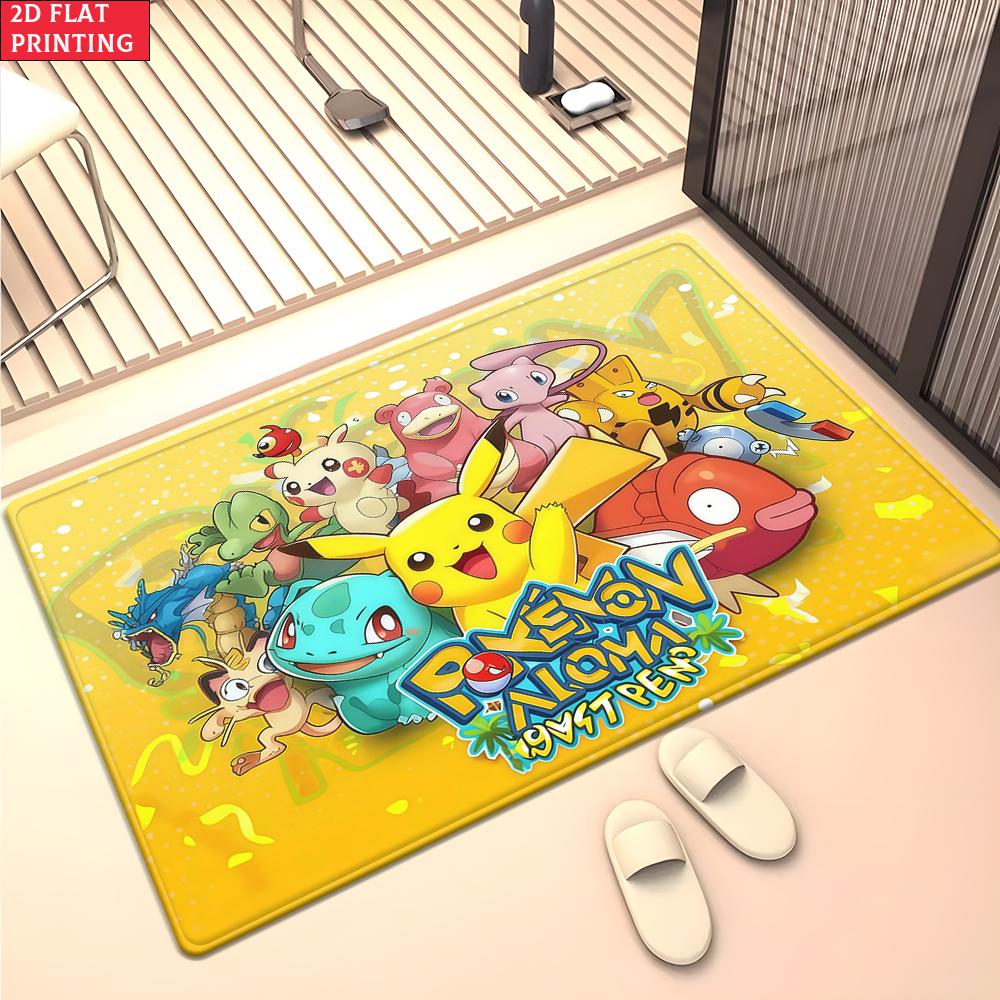 Anime Style Moon & Psychic Fox Area Rug Non Slip Soft Floor Mat For Gaming Room Living Room Bedroom Decor Washable Carpet