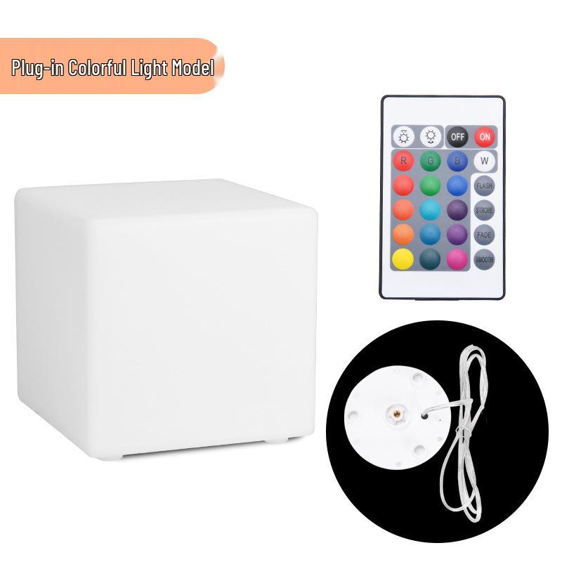 Seven-Color LED Luminous Cube: Night Light Stool & Outdoor Courtyard Lamp
