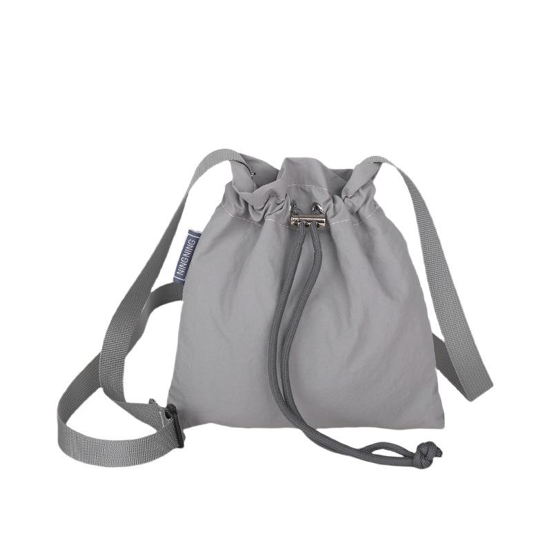 Spring and Summer Korean Ins Style Casual and Light Drawstring Mobile Phone Bag Niche Versatile Sports Travel Messenger Nylon Bag