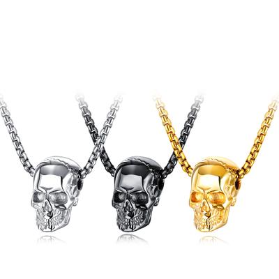 Schmuck Street Fashion Trend Personalisierte Skelettkopf Halskette aus Titanstahl Vintage Edelstahl Herrenaccessoires