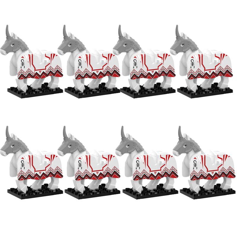MOC Medieval Military Building Blocks Cavalry Regiment Knight Horse Animal Accessories Set Mini Bricks Buy Goods Boy Toy Gift