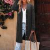 European and American Knitted Pocket Cardigan Autumn and Winter Long Twist Button Cardigan Sweater Jacket