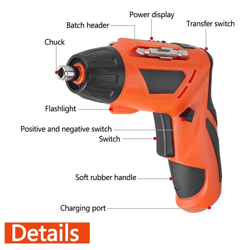Portable Electric Screw Driver Tool With Screw Bits 45pcs 3.6V Electric Screwdriver Set Cordless Drill USB Charger New