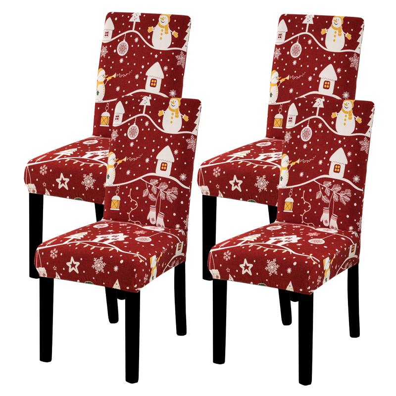 34 Color Christmas Chair Covers Dining Room Stretch Seat Protector Chair Covers for Kitchen Office Hotel Banquet Ceremony Party 2/4/6 Pieces